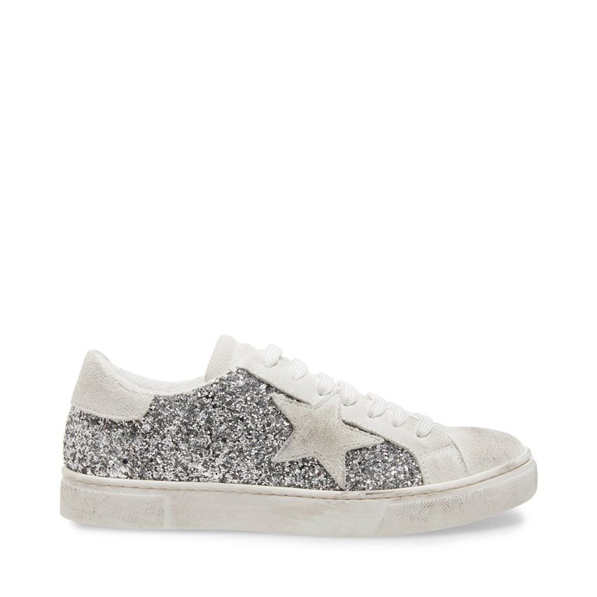 Zapatillas Steve Madden Rubie Glitter Mujer Plateadas Blancas | ES IT0246